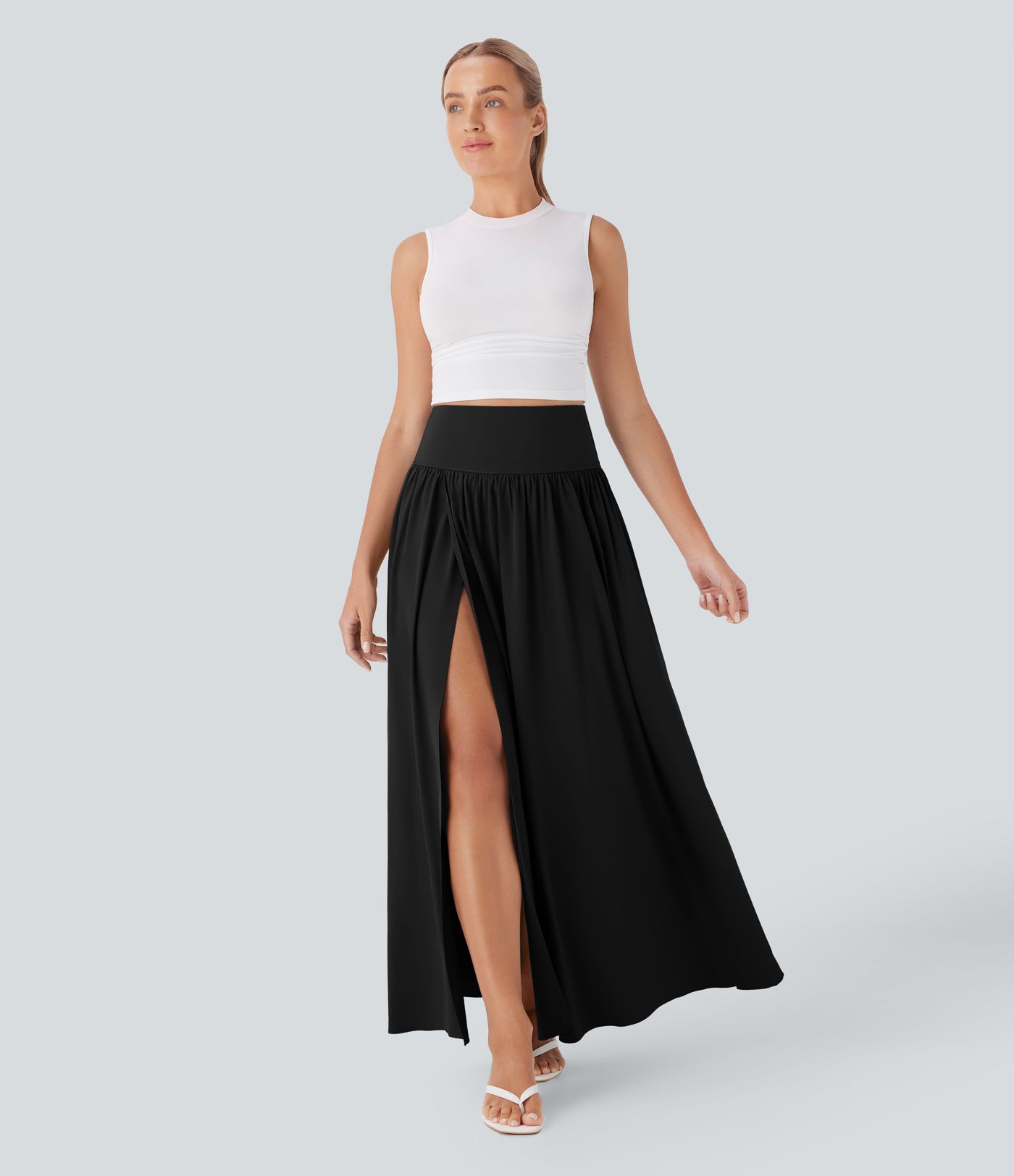 Breezeful™ High Waisted Tummy Control 2-in-1 Flowy Quick Dry Maxi Skirt