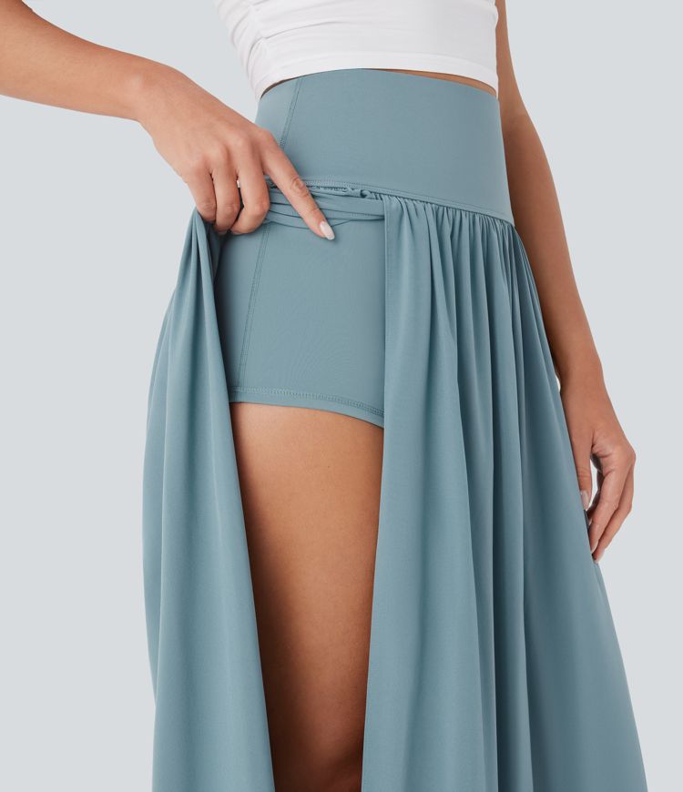 Breezeful™ High Waisted Tummy Control 2-in-1 Flowy Quick Dry Maxi Skirt