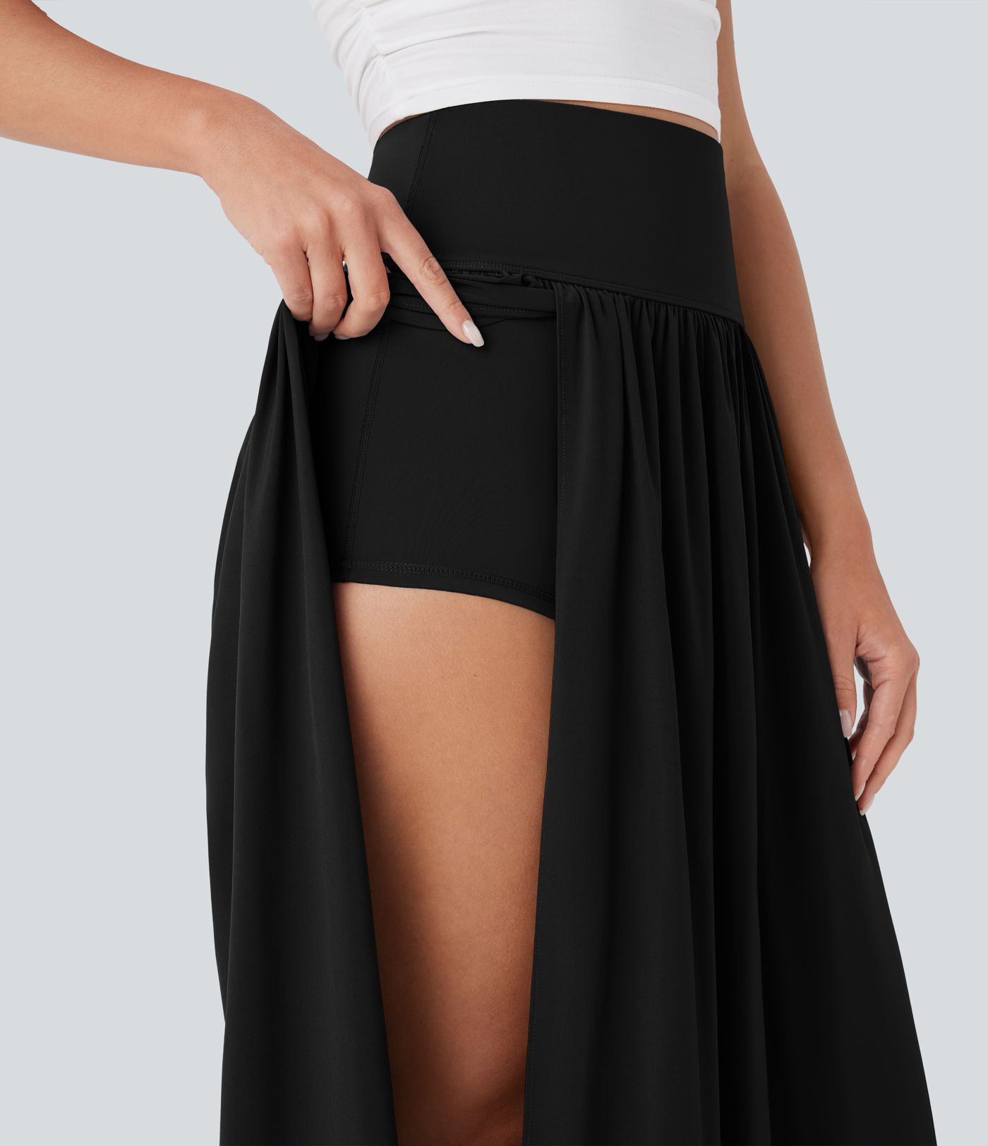 Breezeful™ High Waisted Tummy Control 2-in-1 Flowy Quick Dry Maxi Skirt