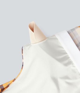 V Neck Plaid Cool Touch Cropped Yoga Tank Top