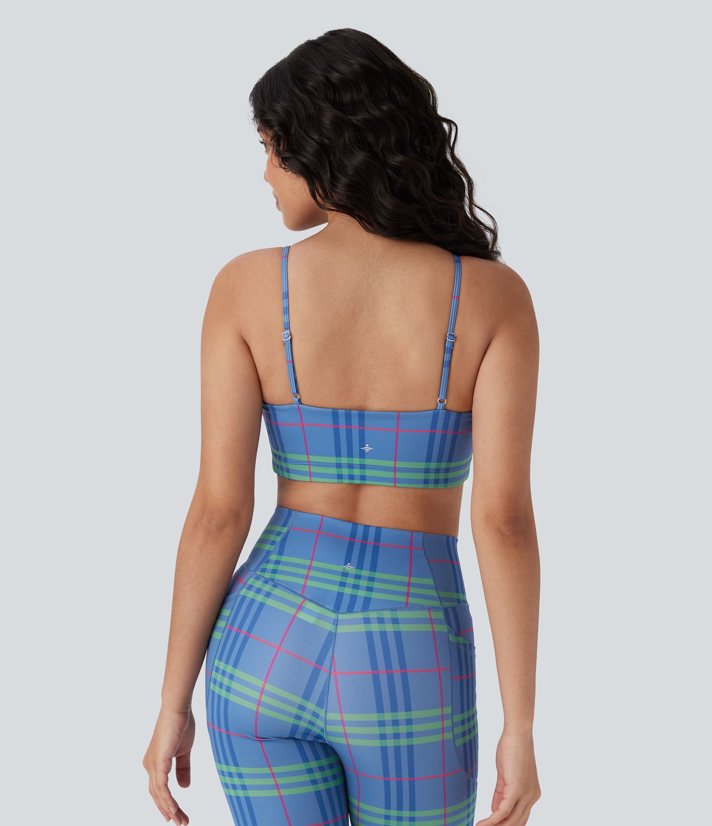 Low Support Plaid Cool Touch Yoga Sports Bra