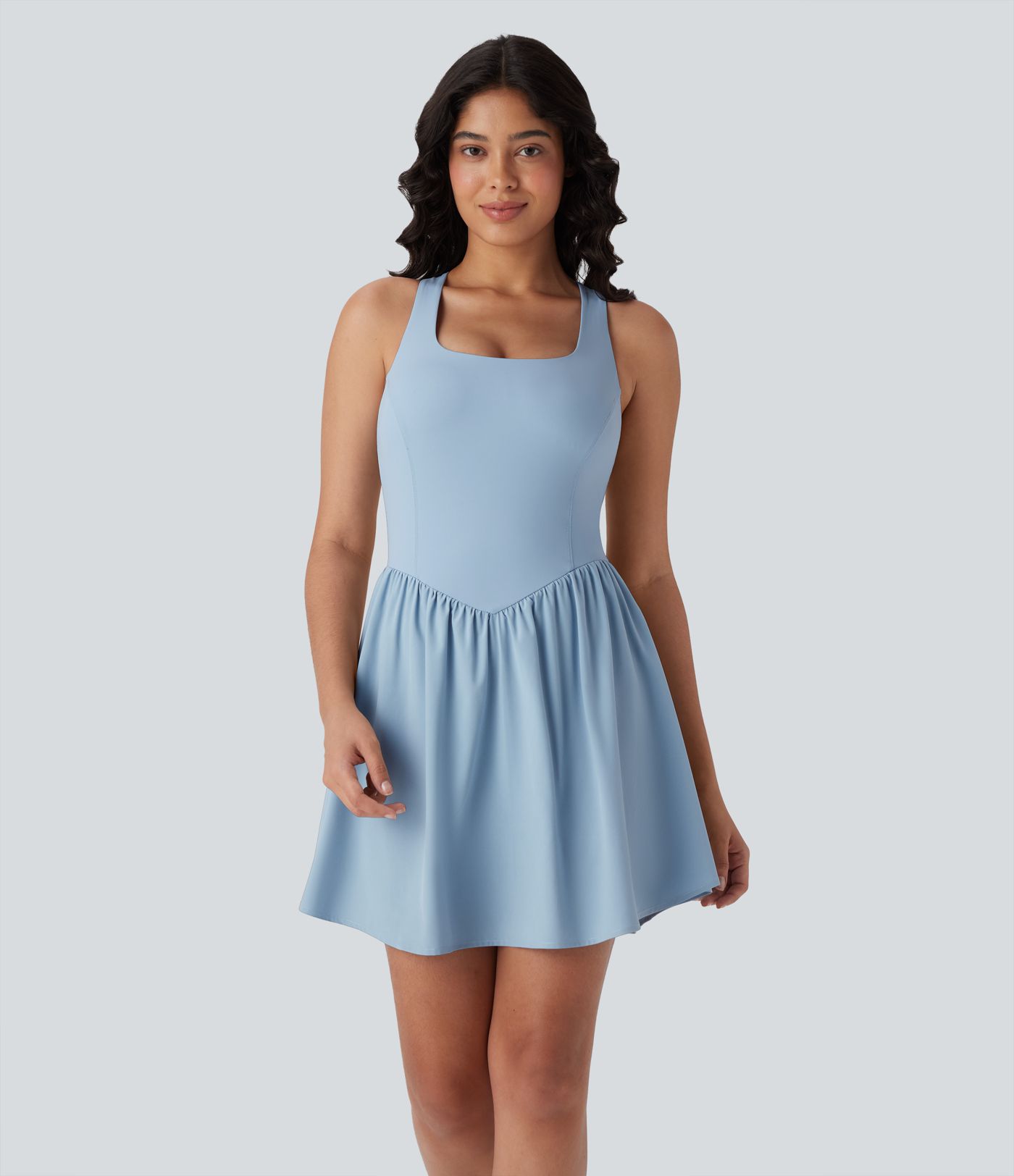 Breezeful™ Backless Corset 2-in-1 Pocket Mini Quick Dry Flowy Pickleball Active Dress-Longer Legnth