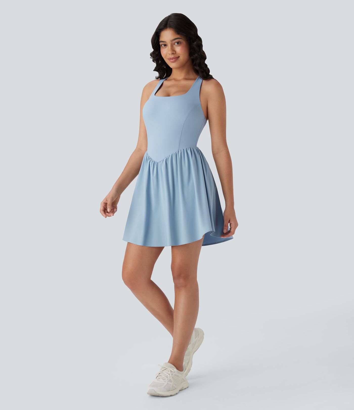 Breezeful™ Backless Corset 2-in-1 Pocket Mini Quick Dry Flowy Pickleball Active Dress-Longer Legnth