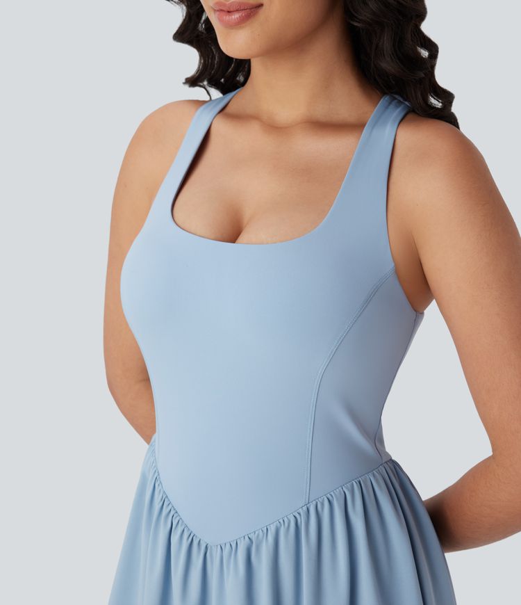 Breezeful™ Corset 2-in-1 Pocket Mini Quick Dry Flowy Pickleball Active Dress-Longer Legnth