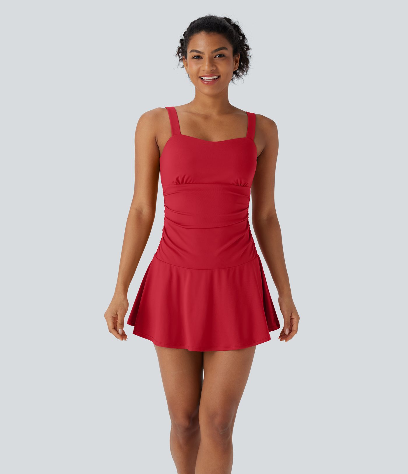 Softlyzero™ Airy, rückenfreies 2-in-1-Kleid mit Seitentasche und Cool Touch-Flare, Micro-Mini-Tanzkleid für aktive Anlässe