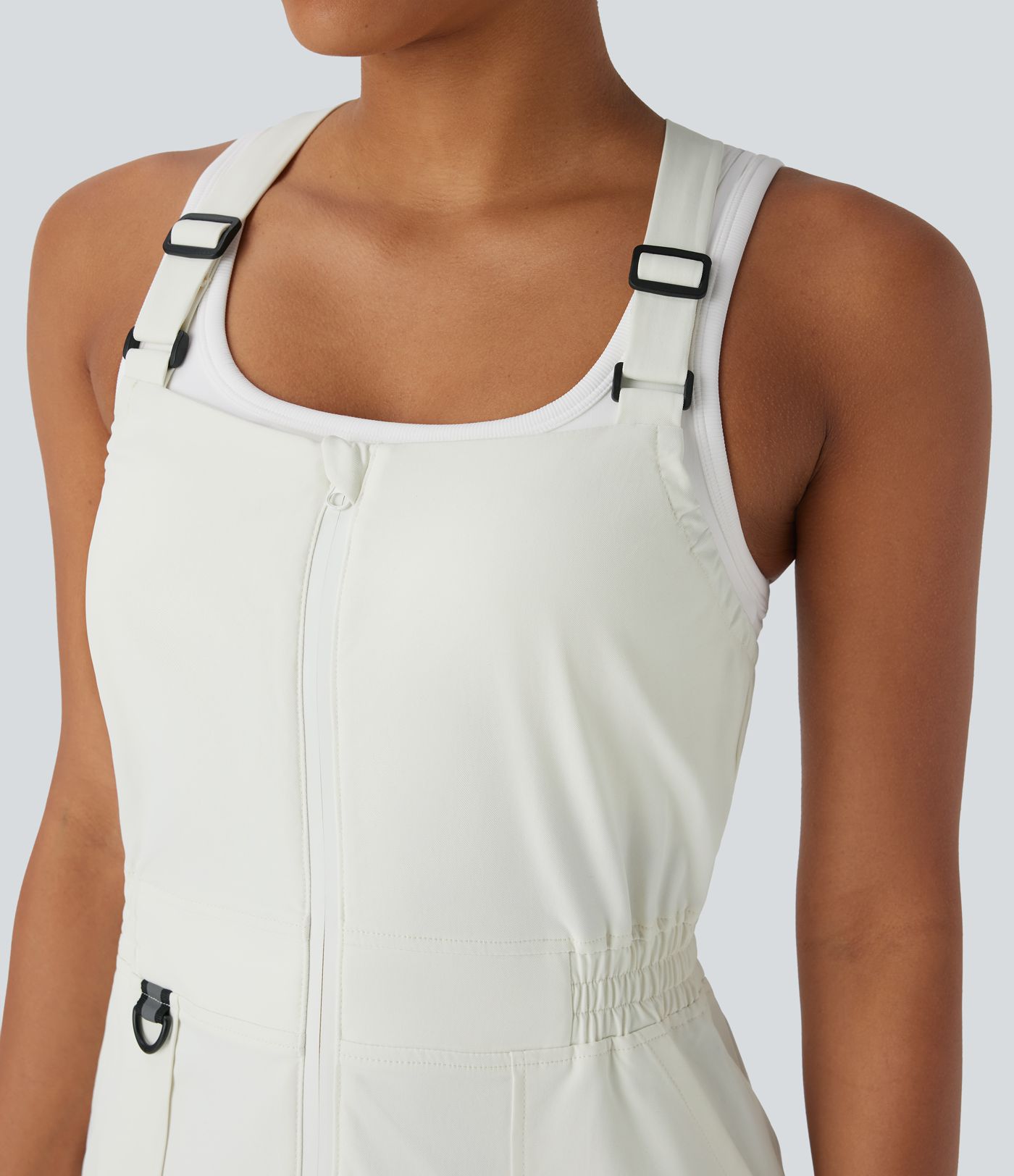 Water Repellent Wear-Resistant Zipper Pockets Mini Hiking Cargo Dress