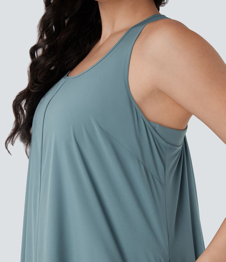 Robe décontractée mi-longue Breezeful™ dos nageur fluide asymétrique séchage rapide avec poche D-F