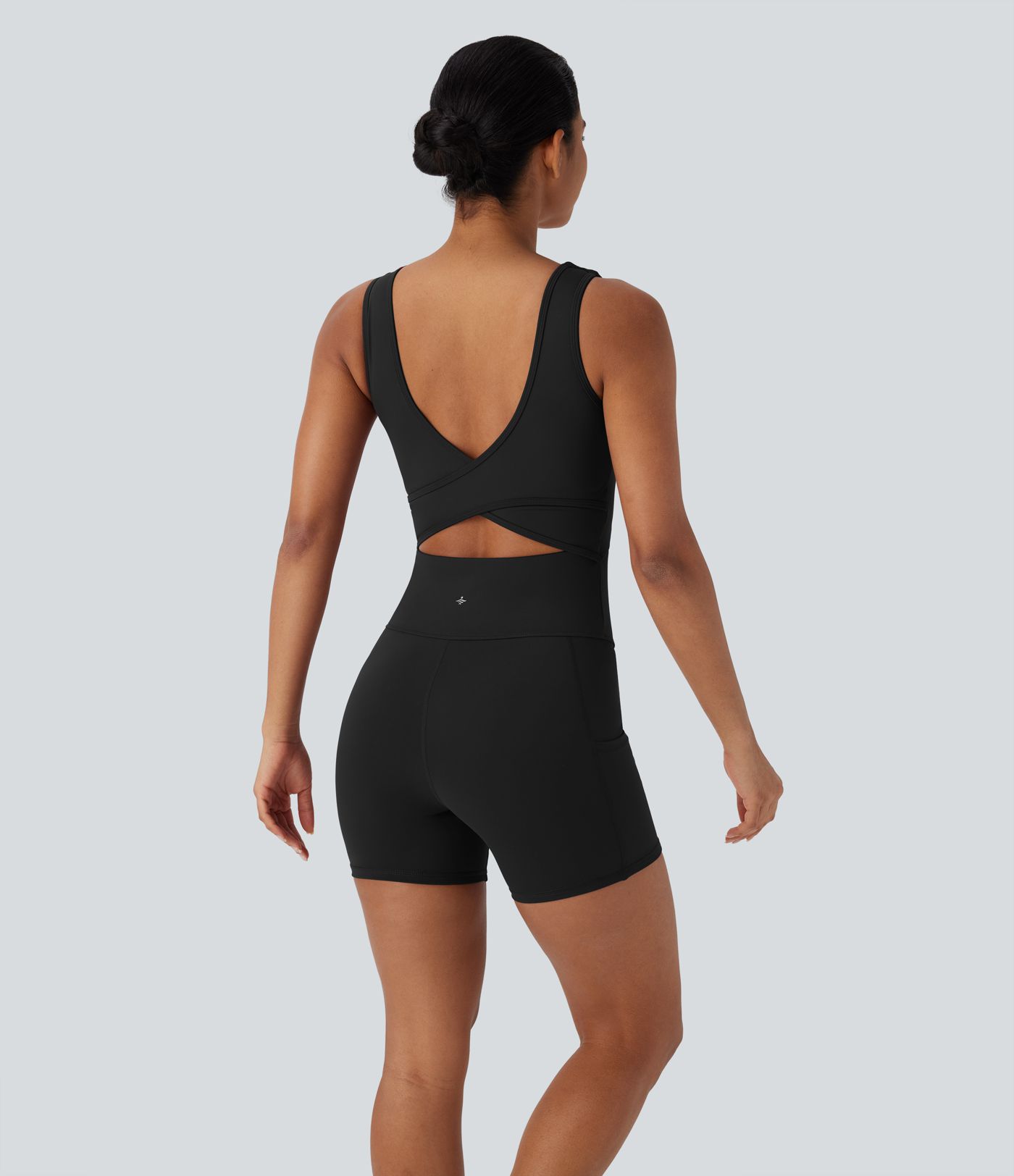 SoftlyZero™ Airy Cut Out Pocket Cool Touch Yoga Romper-UPF50+