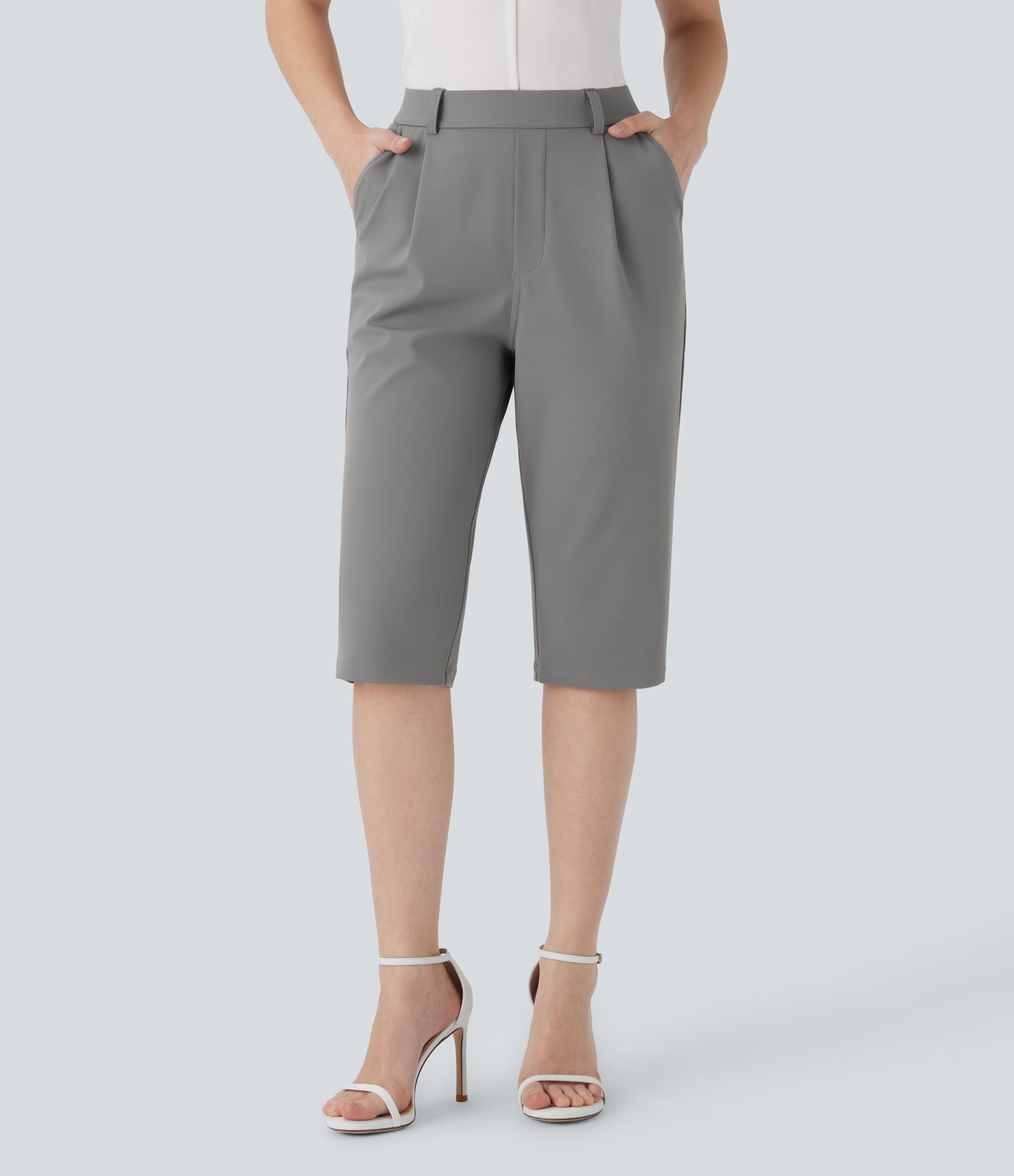 Pantalon de travail pedal pusher fuselé taille haute Halara Flex™ DayStretch avec poches