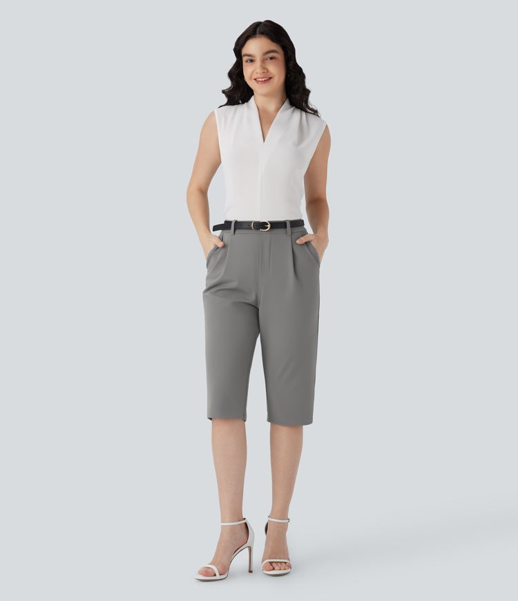 Pantalon de travail pedal pusher fuselé taille haute Halara Flex™ DayStretch avec poches