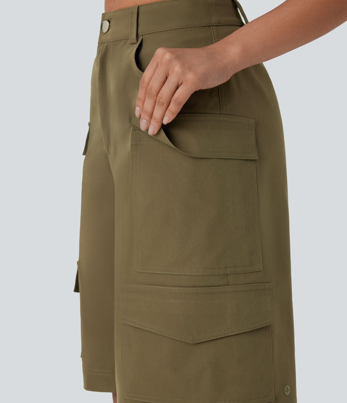 Short Cargo Décontracté à Coupe Moyenne avec Poches