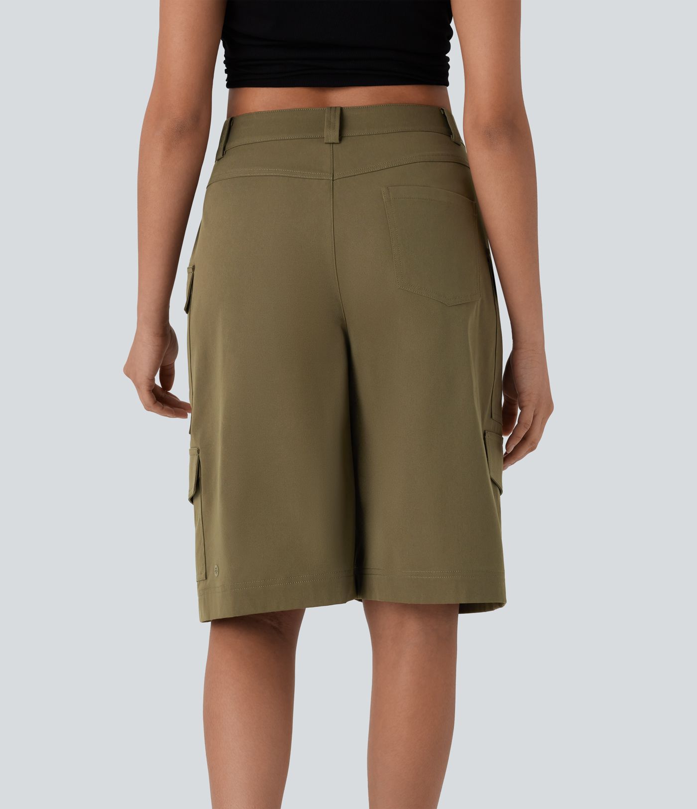 Short Cargo Décontracté à Coupe Moyenne avec Poches