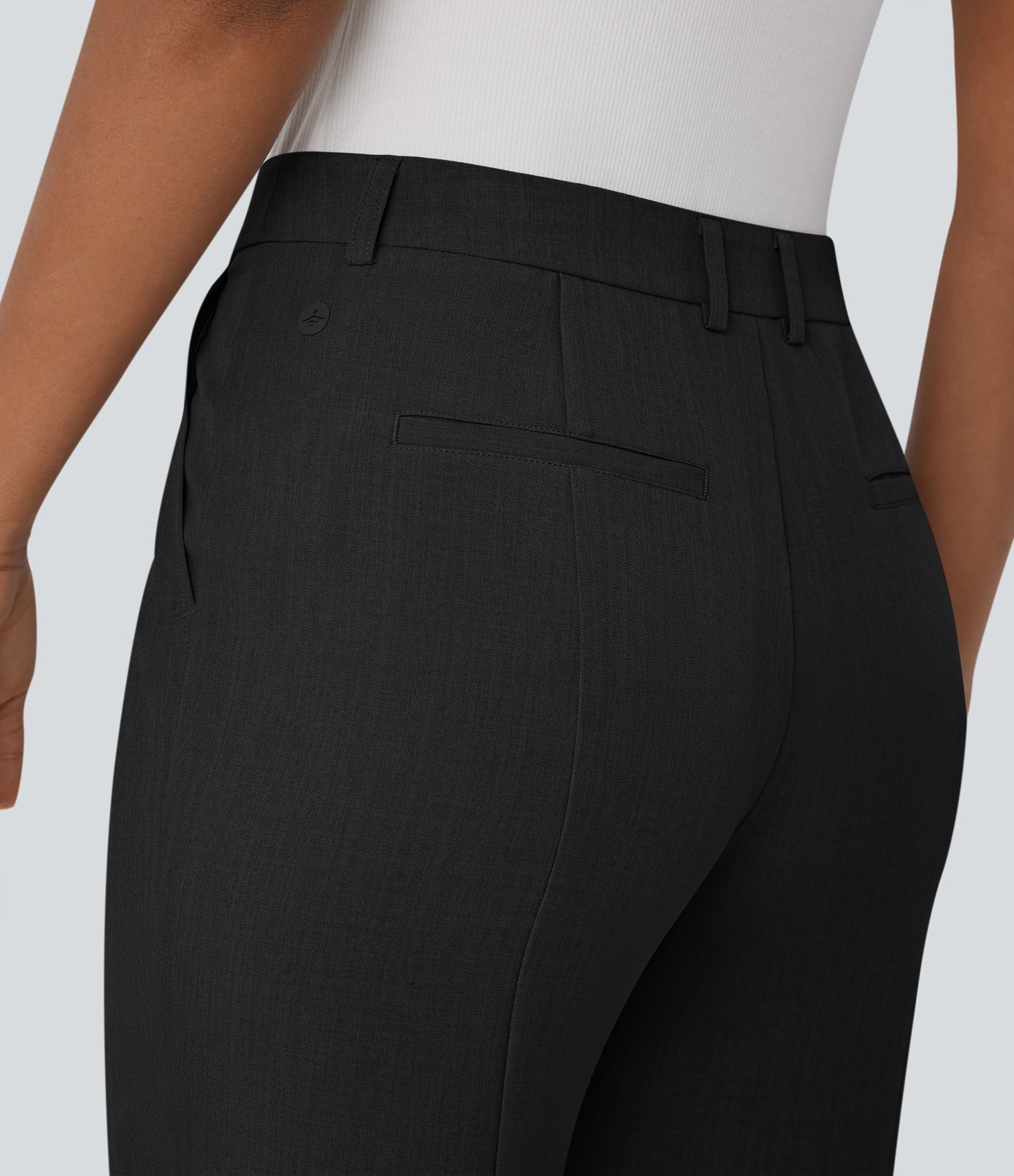 Pantalones Capri Casuales con Bolsillos con Cremallera de Altura Media