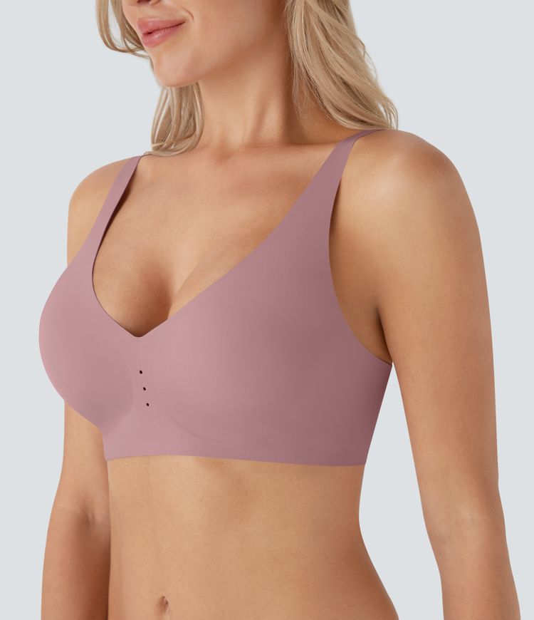 Seamless Skin Friendly Adjustable Strap Perforated Lounge Bra