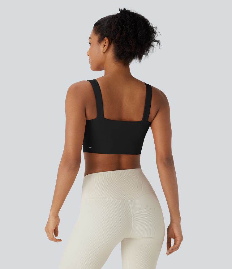 Softlyzero™ Airy Low Support Twisted Cut Out Backless Cool Touch Yoga Sports Bra-UPF50+-D/DD/DDD/F Cups