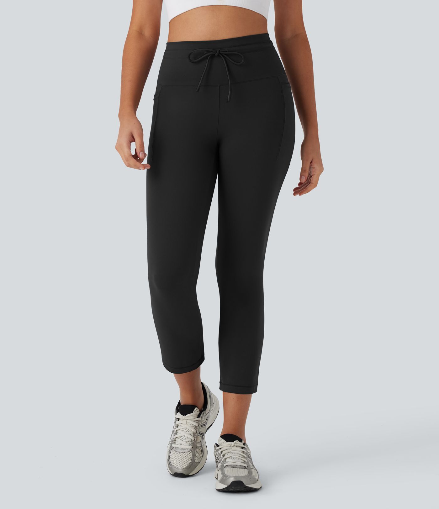 DayStretch High Waisted Drawstring Pocket Skinny Cropped Yoga Pants