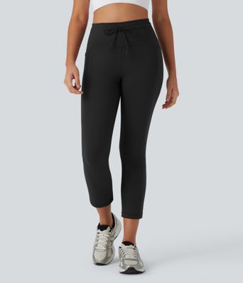 DayStretch High Waisted Drawstring Pocket Skinny Cropped Yoga Pants