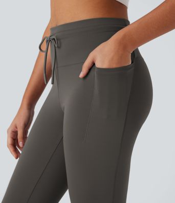 Pantalon yoga ajusté court taille haute avec cordon de serrage DayStretch avec poches