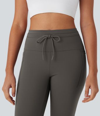 Pantalon yoga ajusté court taille haute avec cordon de serrage DayStretch avec poches