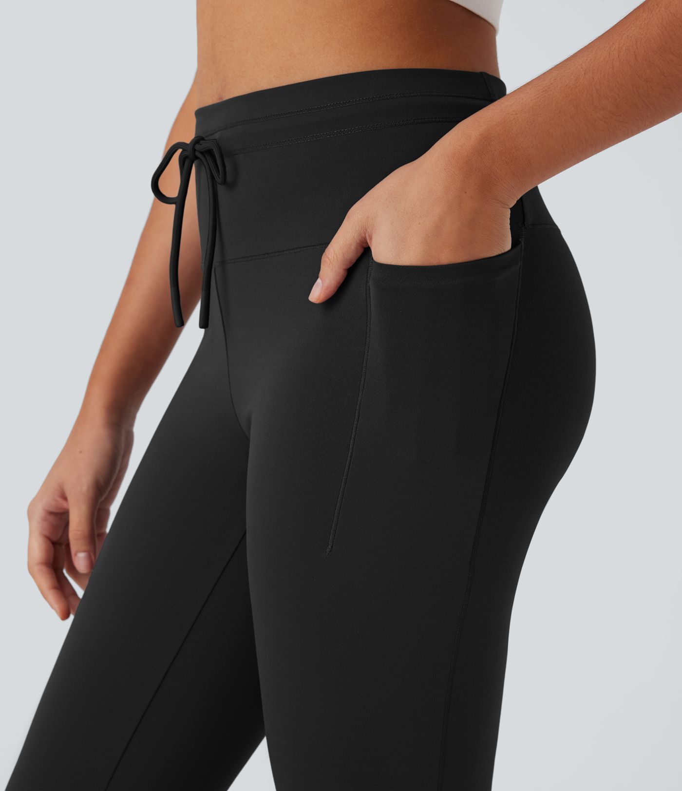 DayStretch High Waisted Drawstring Pocket Skinny Cropped Yoga Pants