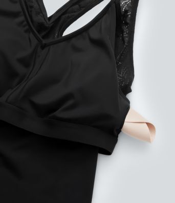 SoftlyZero™ Airy Racerback Contrast Lace Mini 2-piece Set Cool Touch Yoga Active Dress with Pocket-UPF50+