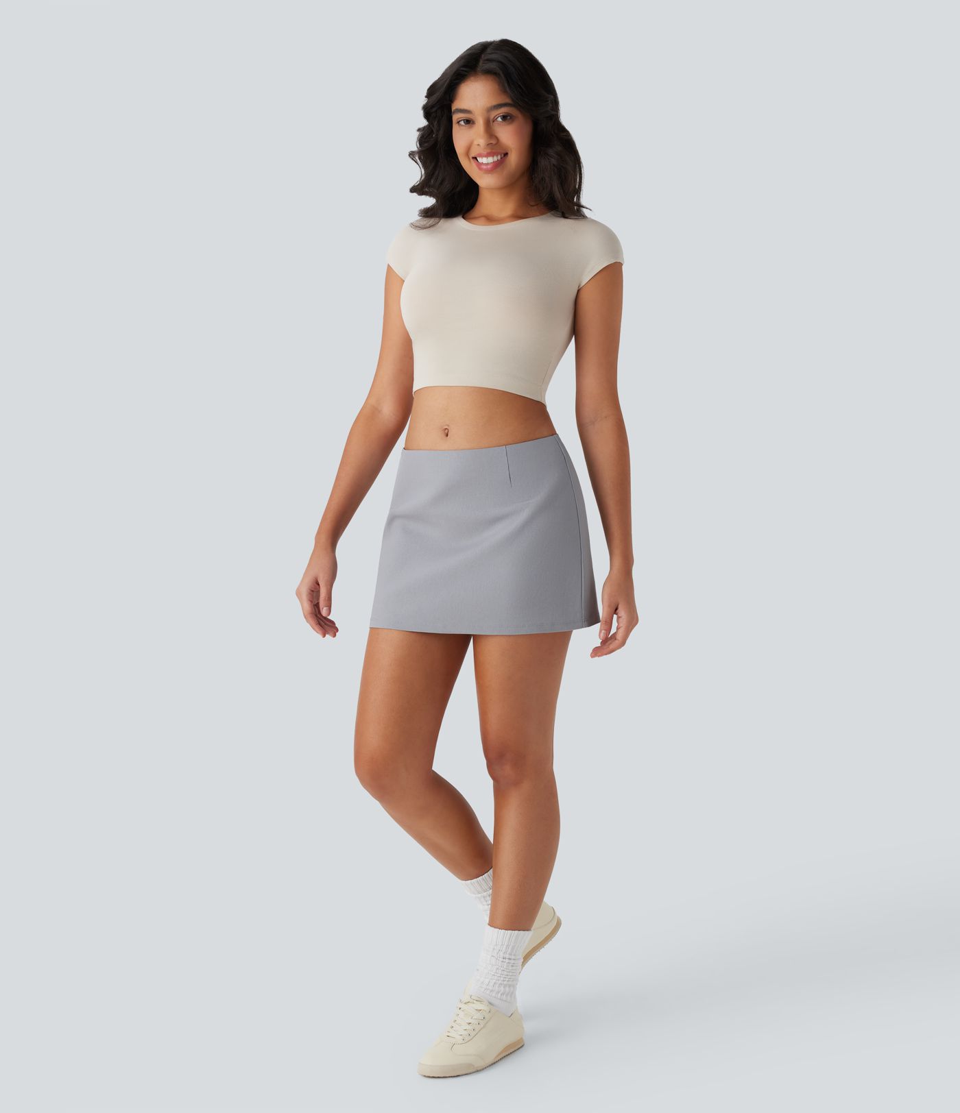 Low Rise 2-in-1 A Line Mini Casual Skirt