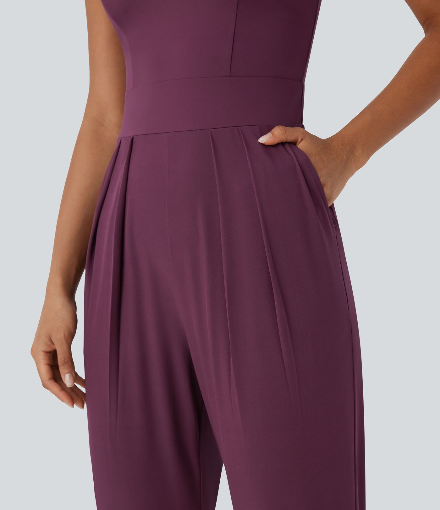 Breezeful™ Pocket Tapered Quick Dry Casual Slip Jogger Jumpsuit