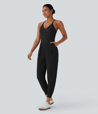 Breezeful™ Pocket Tapered Quick Dry Casual Slip Jogger Jumpsuit Breezeful™ Pocket Tapered Quick Dry Casual Slip Jogger Jumpsuit