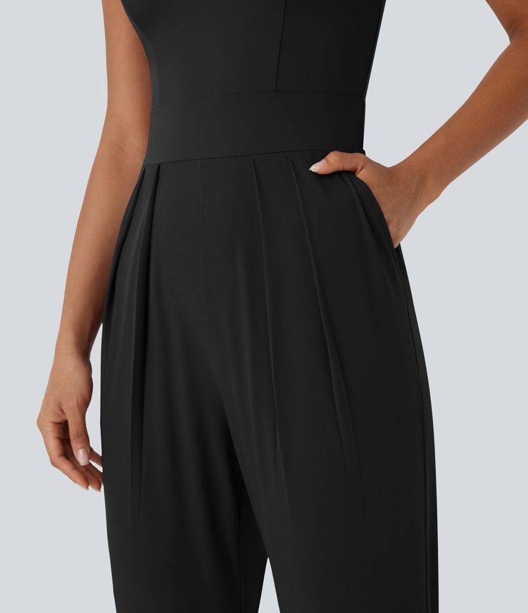 Breezeful™ Pocket Tapered Quick Dry Casual Slip Jogger Jumpsuit Breezeful™ Pocket Tapered Quick Dry Casual Slip Jogger Jumpsuit