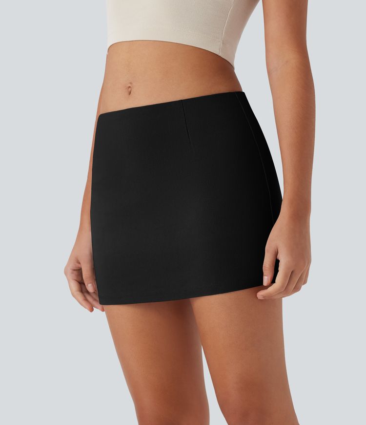 Low Rise 2-in-1 A Line Mini Casual Skirt