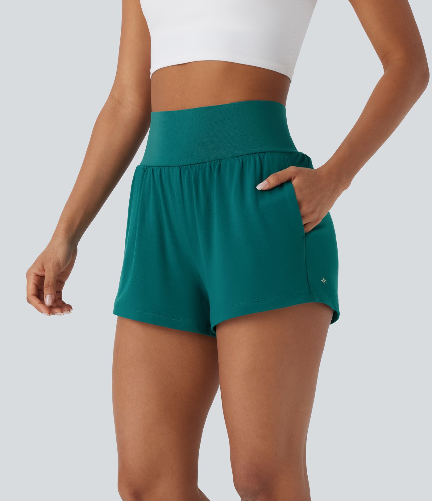 Short de yoga taille haute 2 en 1 de 3 pouces avec poches