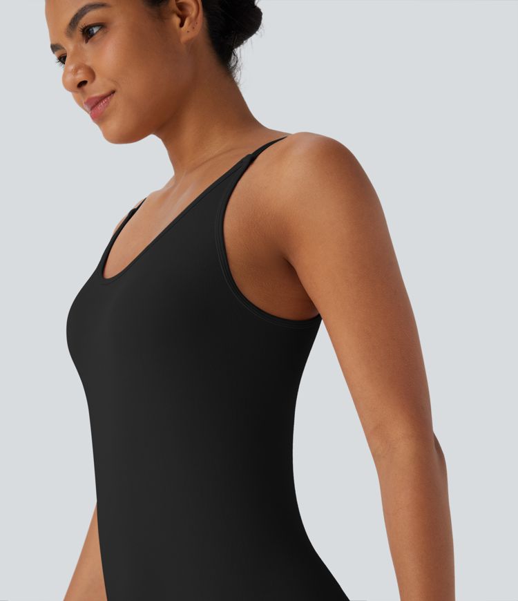 Seamless Flow Adjustable Strap Mini Modal Lounge Slip Dress