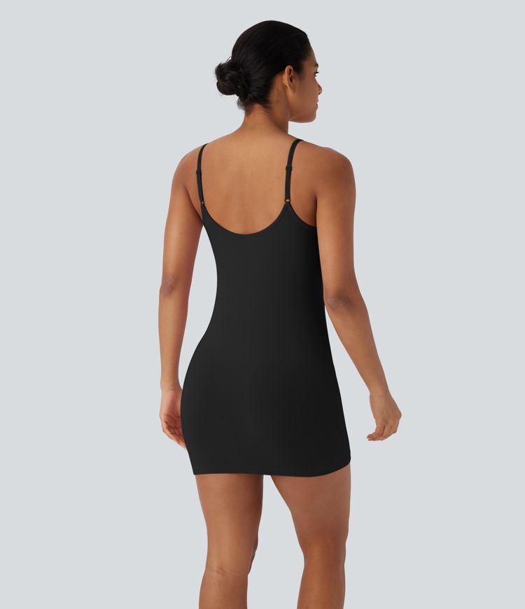 Seamless Flow Adjustable Strap Mini Modal Lounge Slip Dress