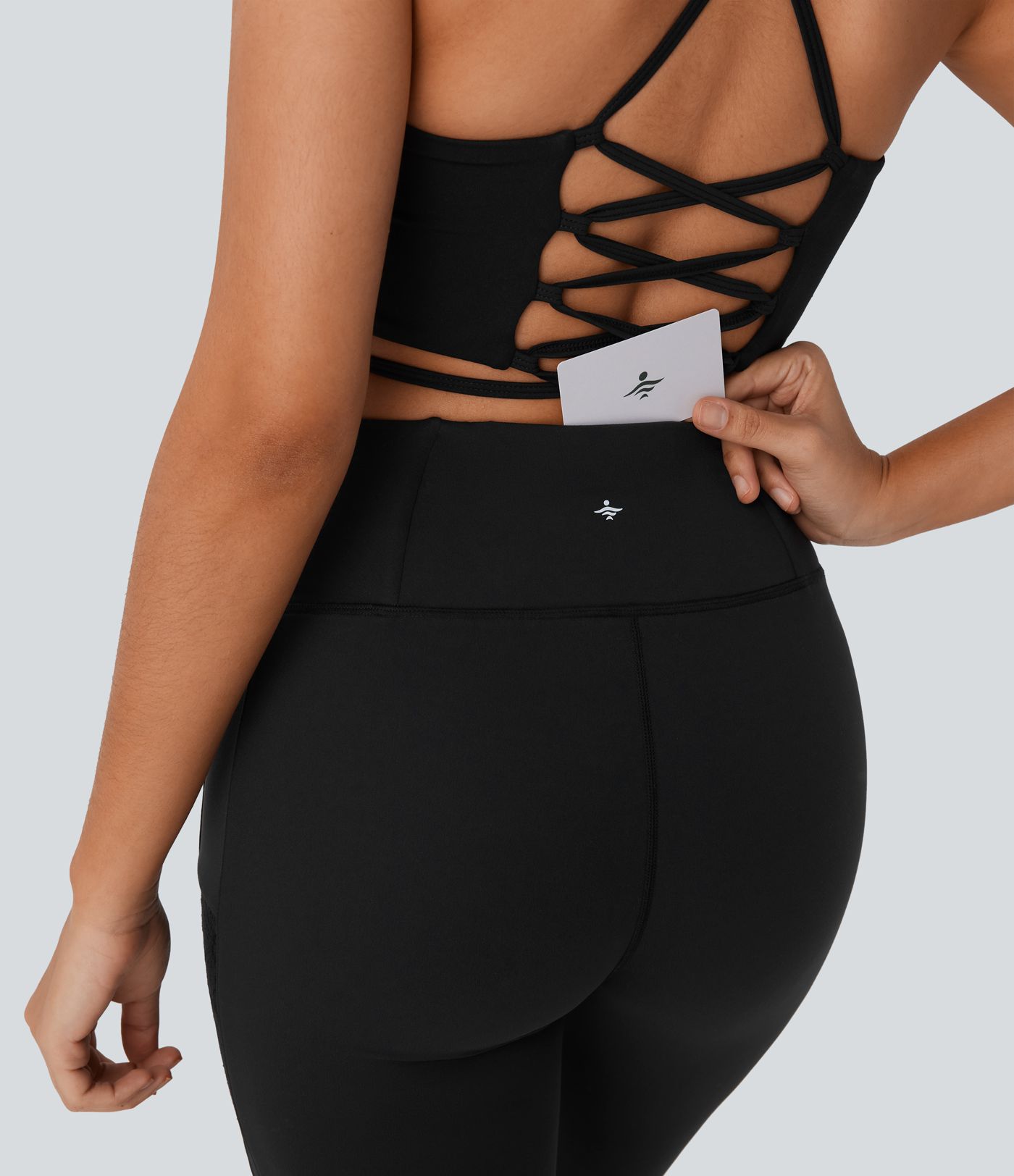 Pantalon bootcut de yoga Softlyzero™ taille haute avec dentelle contrastante et poche - UPF50+