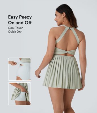 Pleated Cool Touch Quick Dry Mini Dance Active Dress-Easy Peezy Edition