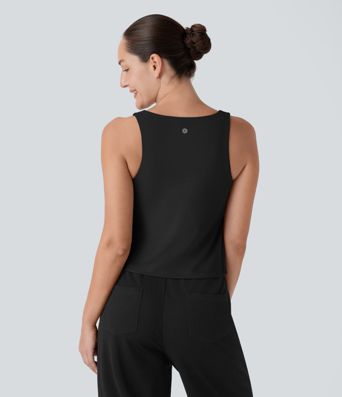 Camiseta yoga Softlyzero™ Airy cuello cuadrado efecto lifting tacto fresco - UPF 50+