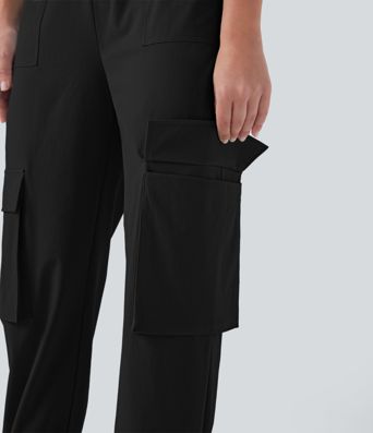 Pantalones Joggers Cargo Casuales de Cintura Alta con Bolsillos