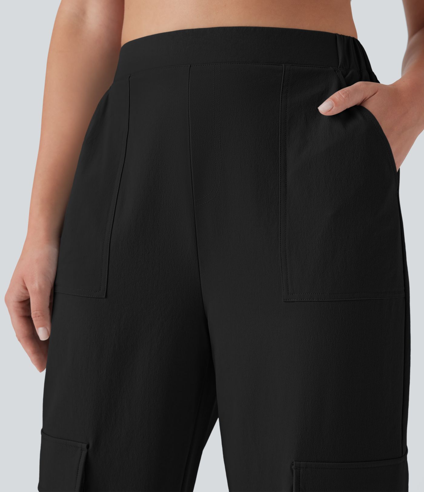Pantalones Joggers Cargo Casuales de Cintura Alta con Bolsillos