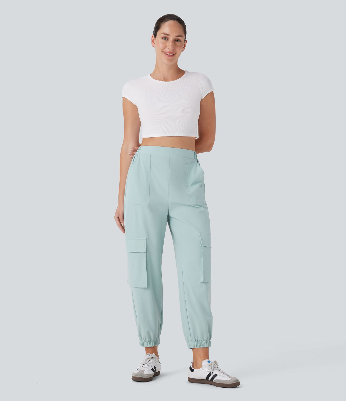 Joggers cargo tiro alto múltiple bolsillo