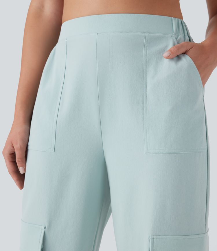 High Waisted Pockets Casual Cargo Joggers