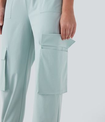 High Waisted Pockets Casual Cargo Joggers