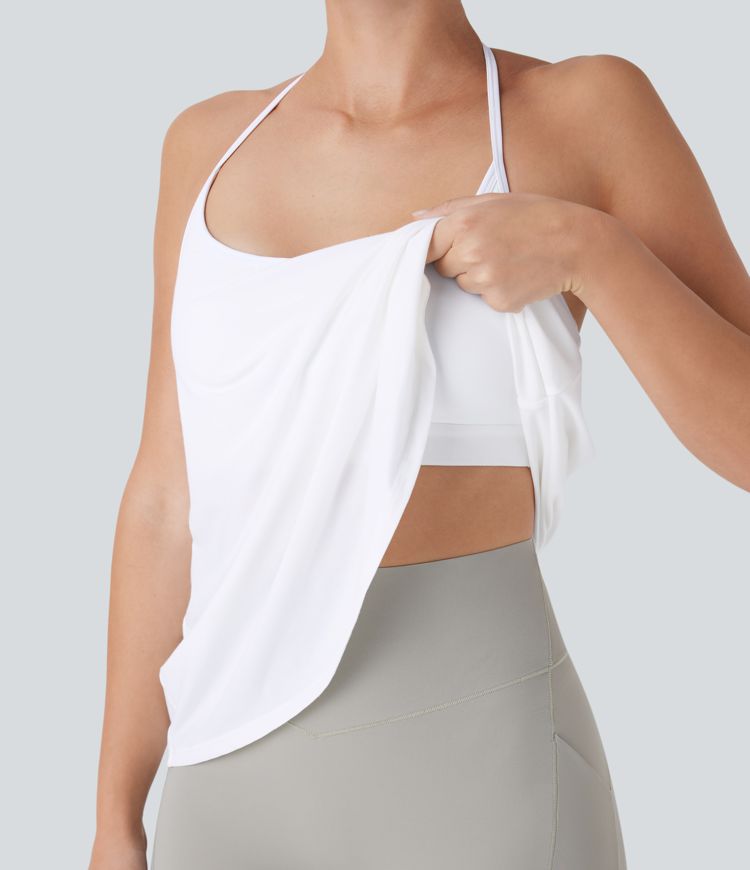 Top Softlyzero™ Airy deportivo yoga cuello halter sin espalda tacto fresco - UPF 50+