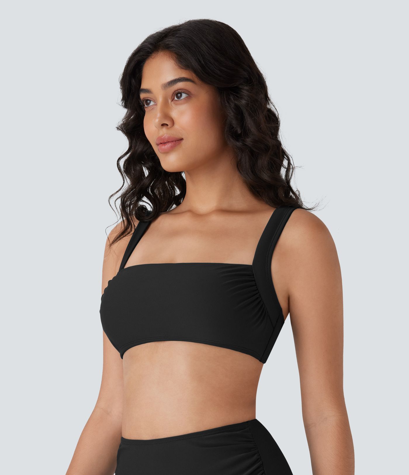 Haut de bikini carré froncé