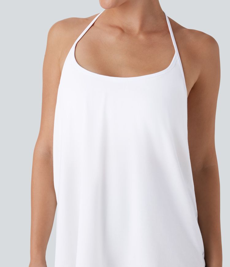 Top Softlyzero™ Airy deportivo yoga cuello halter sin espalda tacto fresco - UPF 50+