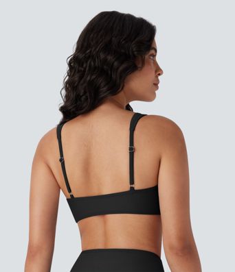 Haut de bikini carré froncé