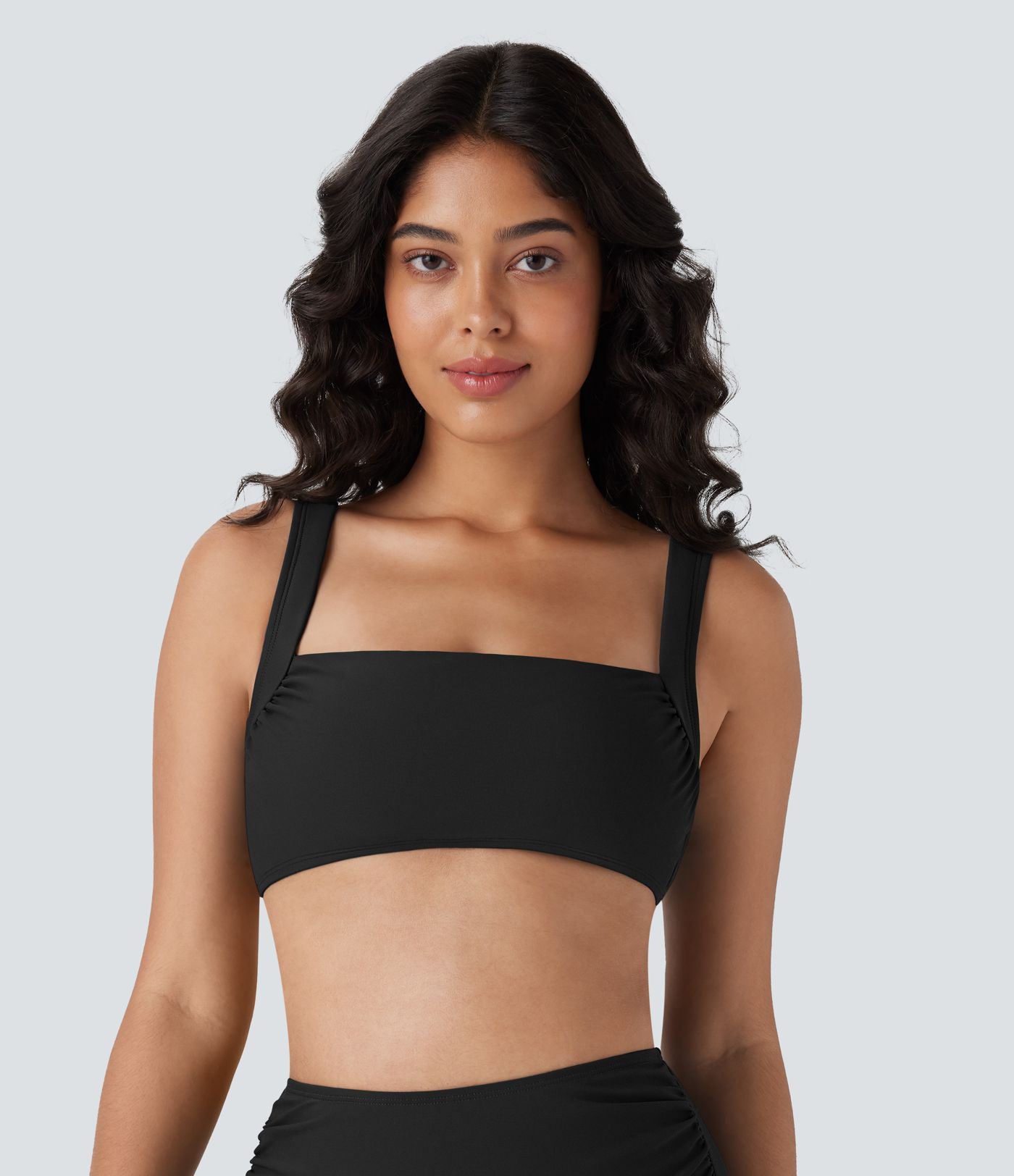 Haut de bikini carré froncé