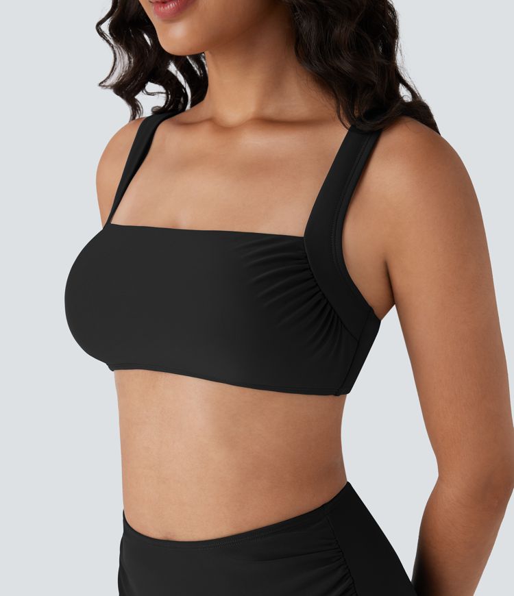 Haut de bikini carré froncé