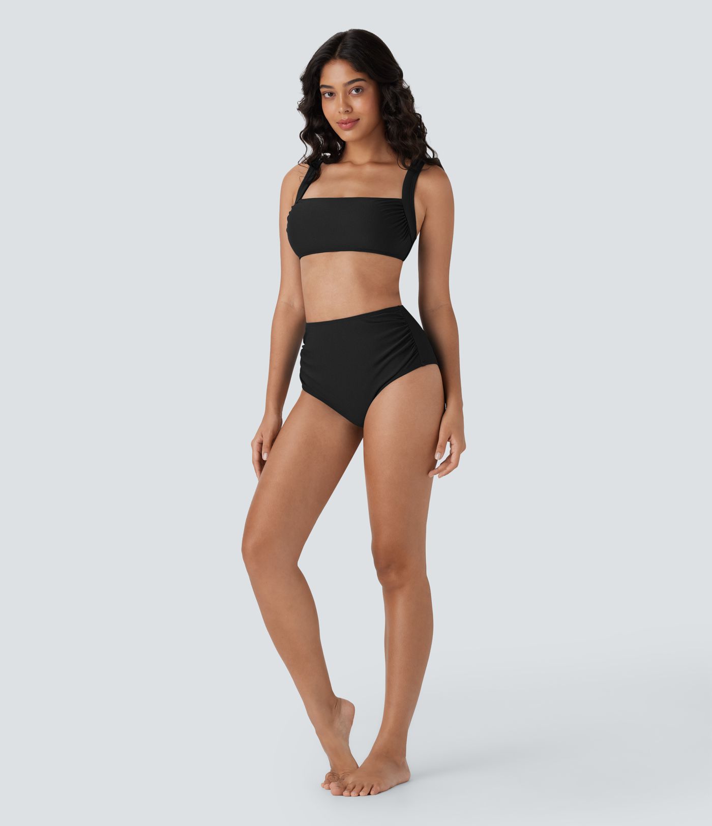 Haut de bikini carré froncé