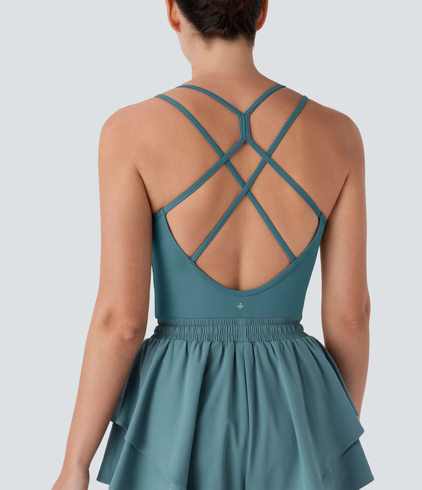 Breezeful™ Double Straps Drawstring Layered 2-in-1 Quick Dry Yoga Romper