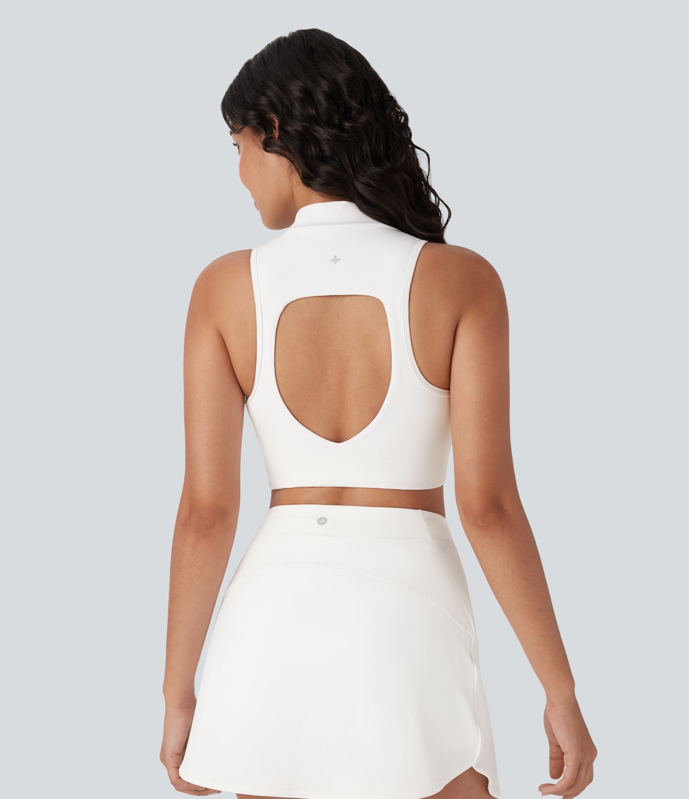 Softlyzero™ QuickDry Cut Out Backless Stand Collar Skinny Cropped Tennis Tank Vest Top